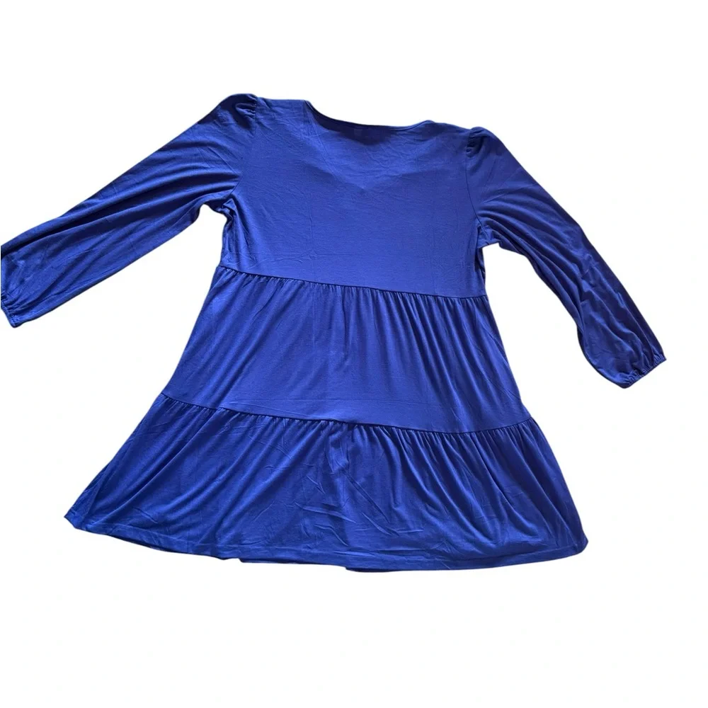 NWT ANRABESS Royal Blue Tiered V-Neck Mini Dress XXL - Picture 2 of 3